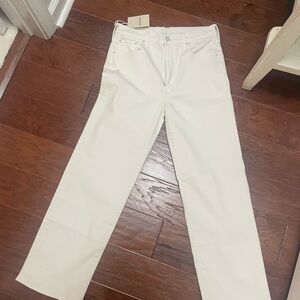 MOTHER rambler zip ankle Classic White Women's Jeans